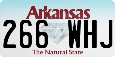 AR license plate 266WHJ