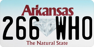 AR license plate 266WHO