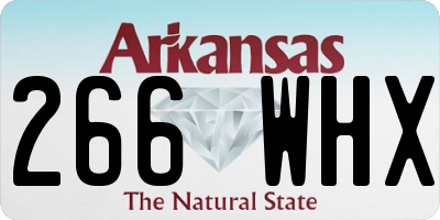 AR license plate 266WHX