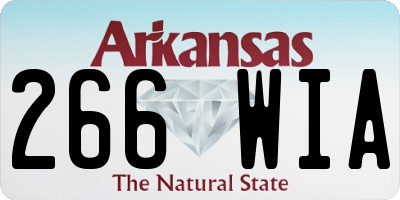 AR license plate 266WIA