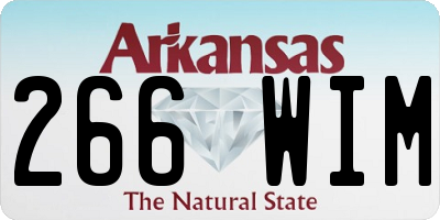 AR license plate 266WIM