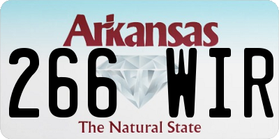 AR license plate 266WIR