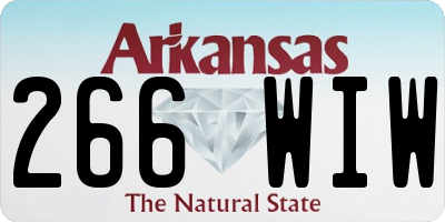 AR license plate 266WIW