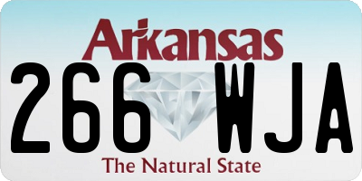 AR license plate 266WJA