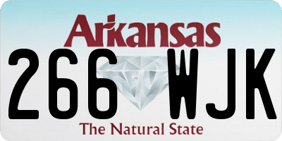 AR license plate 266WJK