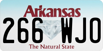 AR license plate 266WJO
