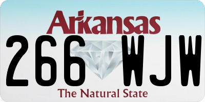 AR license plate 266WJW