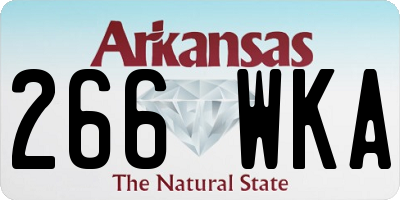 AR license plate 266WKA