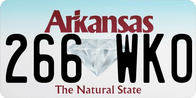AR license plate 266WKO