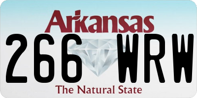 AR license plate 266WRW