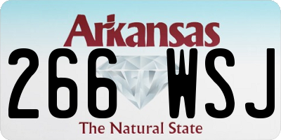 AR license plate 266WSJ