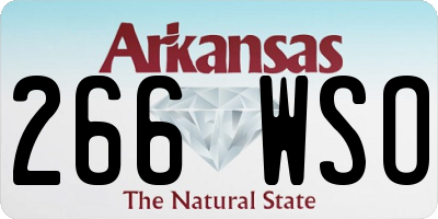 AR license plate 266WSO