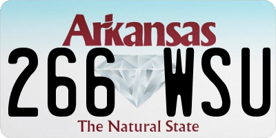AR license plate 266WSU