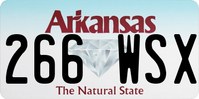 AR license plate 266WSX