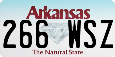 AR license plate 266WSZ