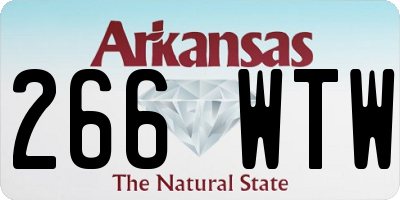 AR license plate 266WTW