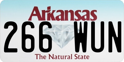 AR license plate 266WUN