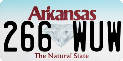 AR license plate 266WUW