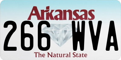 AR license plate 266WVA