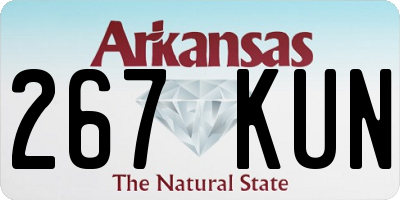 AR license plate 267KUN