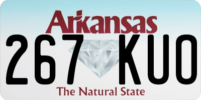 AR license plate 267KUO