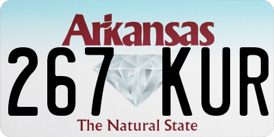 AR license plate 267KUR