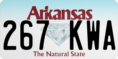 AR license plate 267KWA
