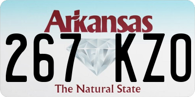 AR license plate 267KZO