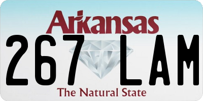 AR license plate 267LAM
