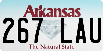 AR license plate 267LAU