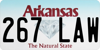 AR license plate 267LAW