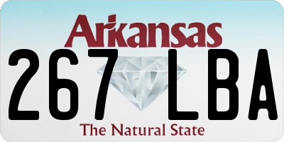 AR license plate 267LBA