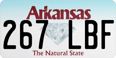 AR license plate 267LBF