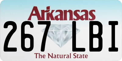 AR license plate 267LBI