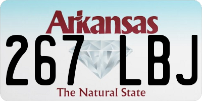 AR license plate 267LBJ