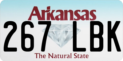 AR license plate 267LBK