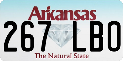 AR license plate 267LBO