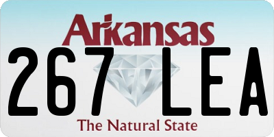 AR license plate 267LEA