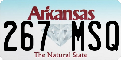AR license plate 267MSQ
