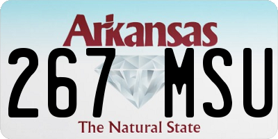AR license plate 267MSU