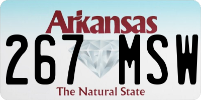 AR license plate 267MSW