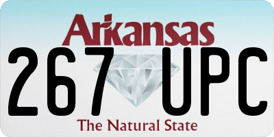 AR license plate 267UPC
