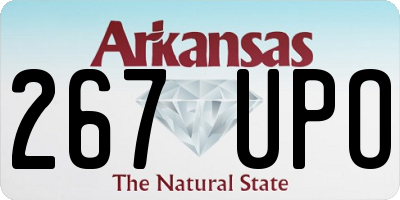 AR license plate 267UPO