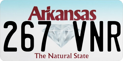 AR license plate 267VNR