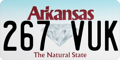 AR license plate 267VUK