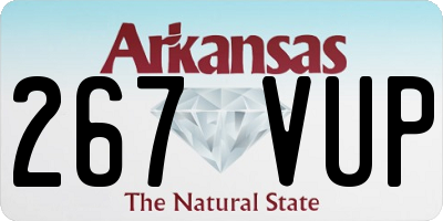 AR license plate 267VUP