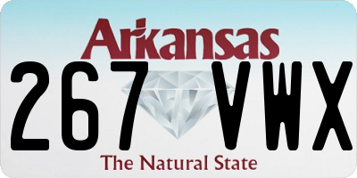 AR license plate 267VWX