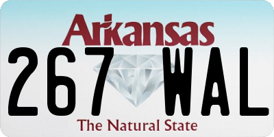 AR license plate 267WAL