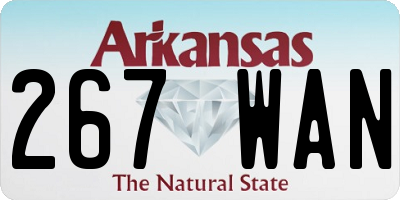 AR license plate 267WAN