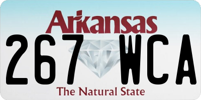 AR license plate 267WCA